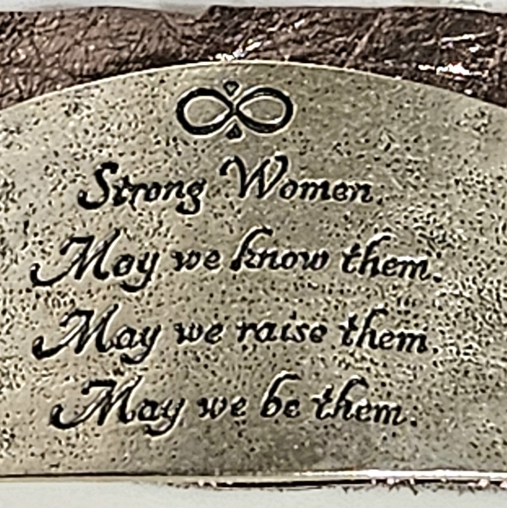 NWT - Bronze Leather Bracelet with Inspirational STRONG WOMEN Quote